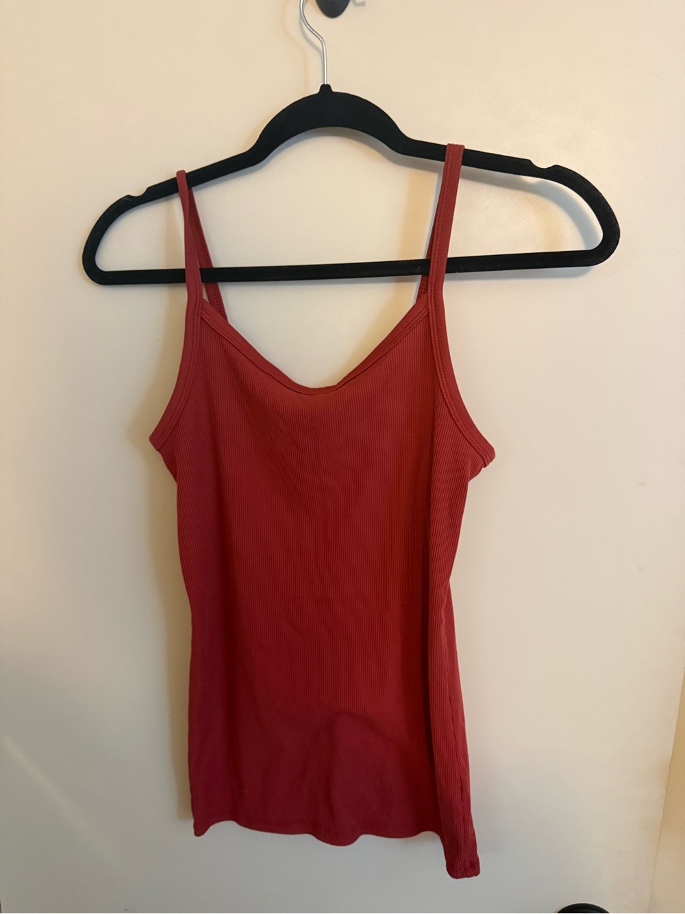 Classic Women's Red Ribbed Tank Top